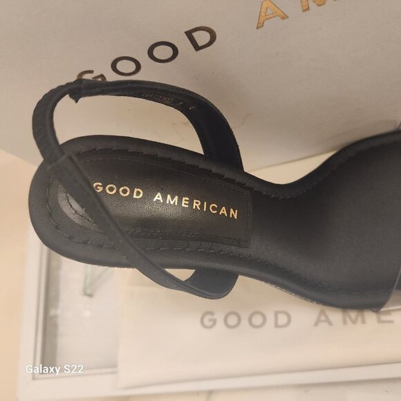Good American Black Jeweled Heels. NIB. Size Various. - Picture 3 of 10